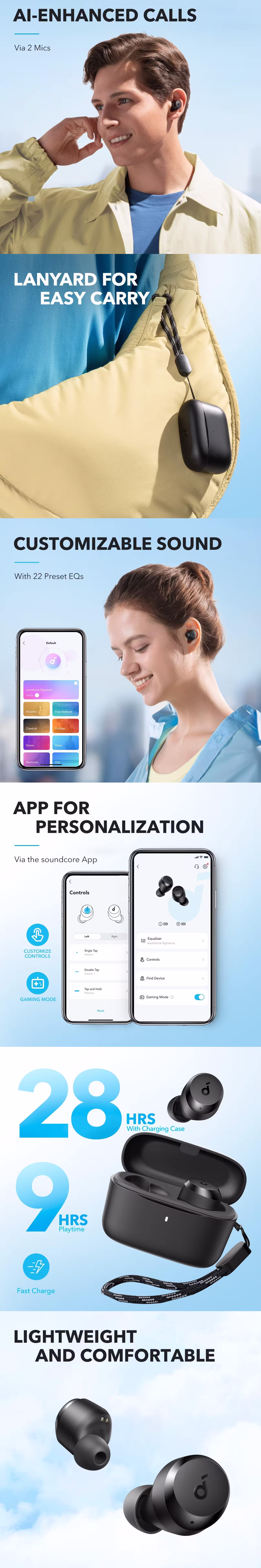 Anker Soundcore A20i Earbuds infographic TechPedia