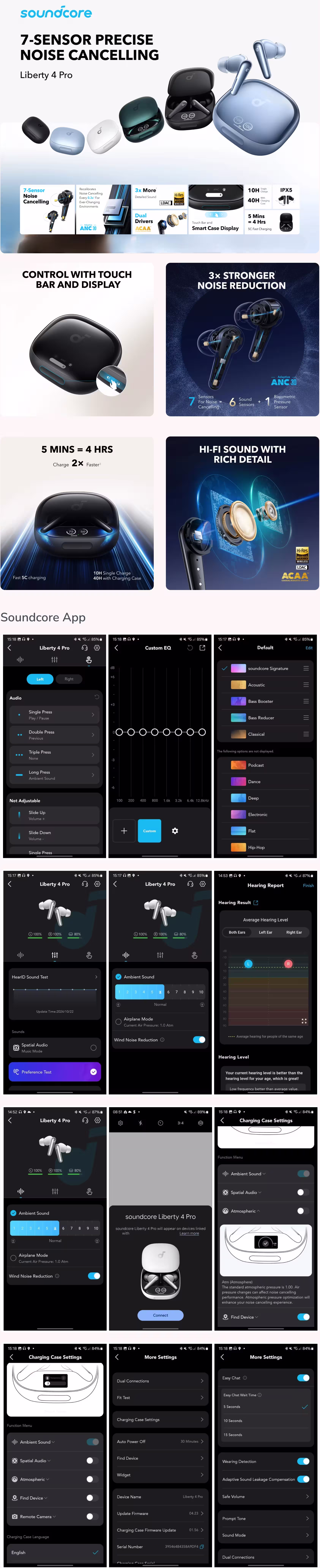 Anker Soundcore Liberty 4 Pro Earbuds Infographic