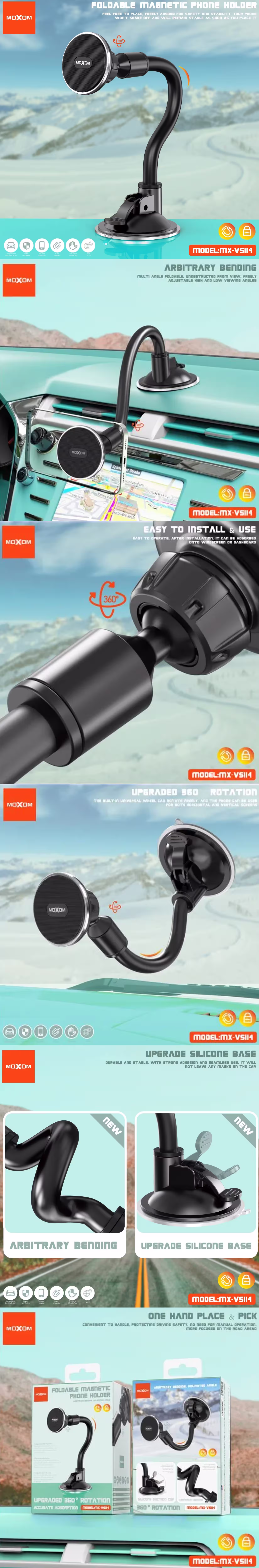 Moxom MX-VS114 Magnetic Phone Holder Infographic TechPedia