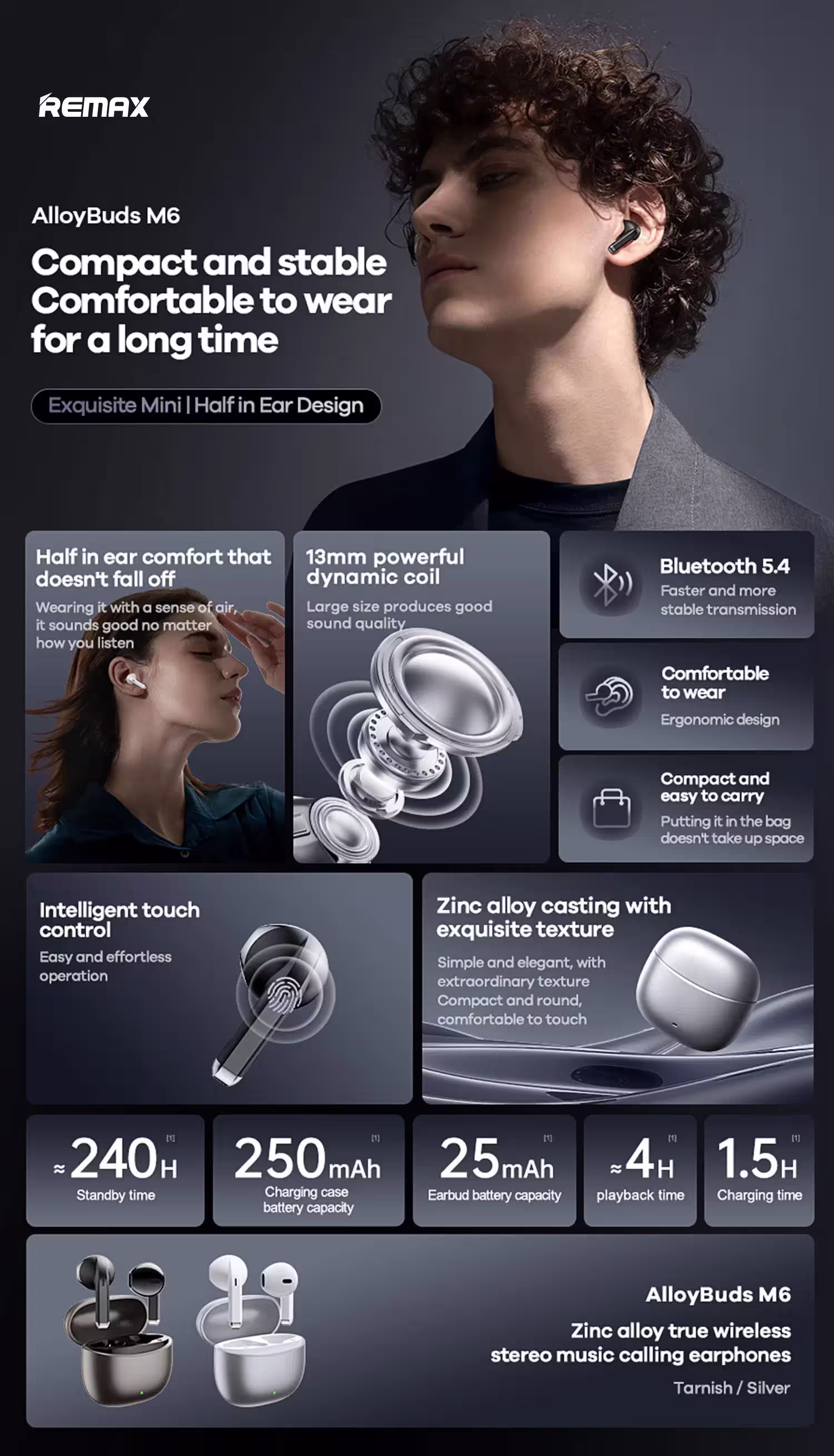 Remax AlloyBuds M6 Earbuds Infographic TechPedia