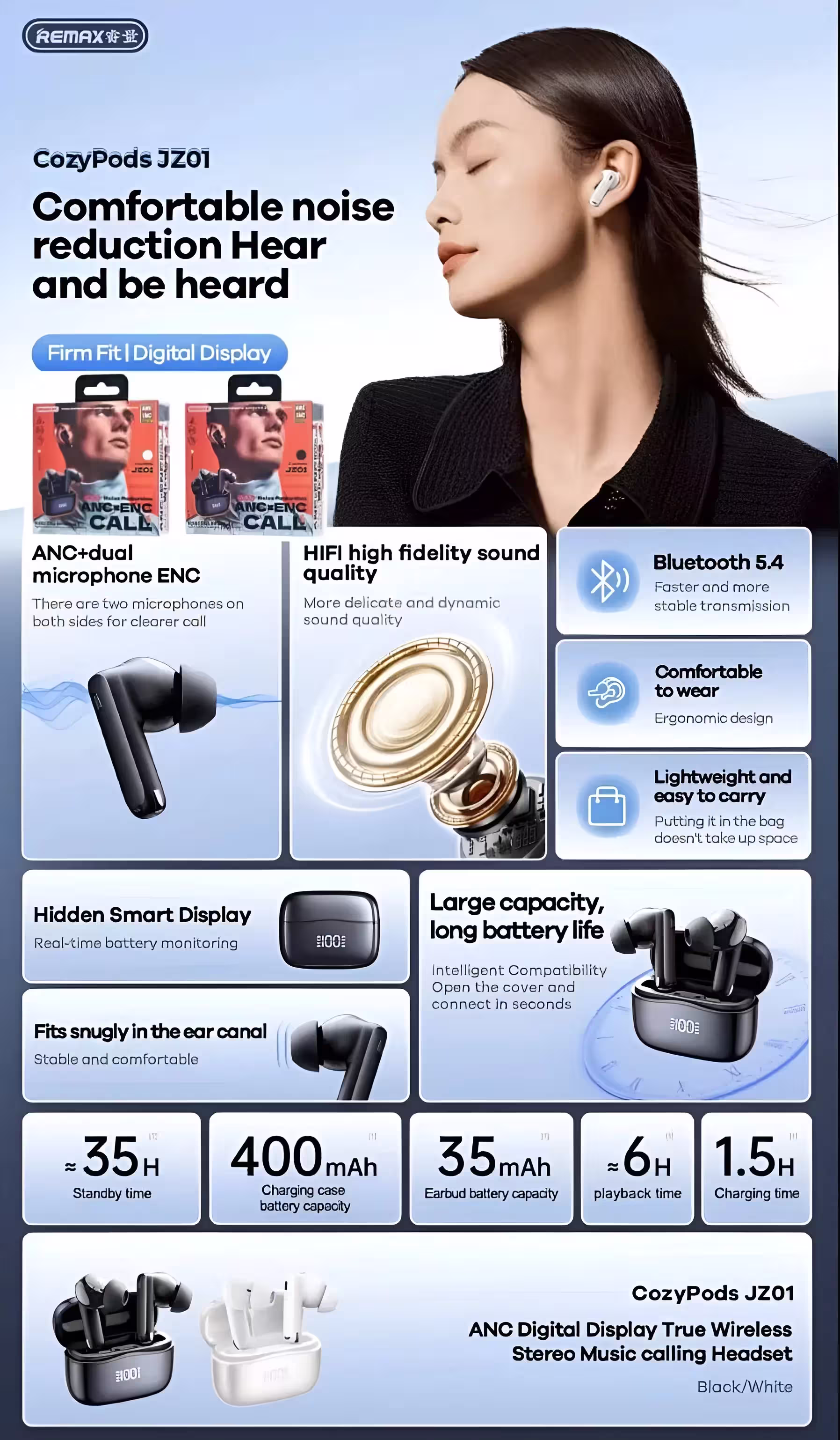 Remax JZ01 CozyPods Earbuds Infographic TechPedia