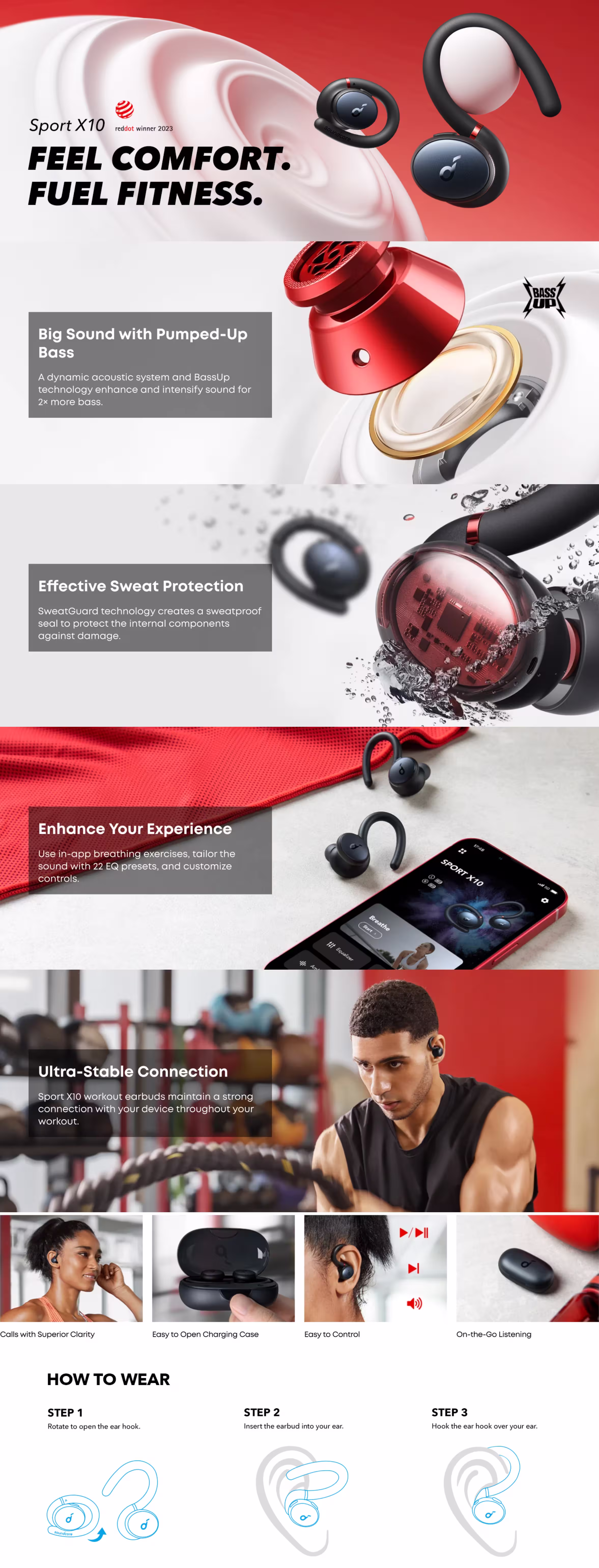 Anker Soundcore Sport X10 Workout Earbuds Infographic