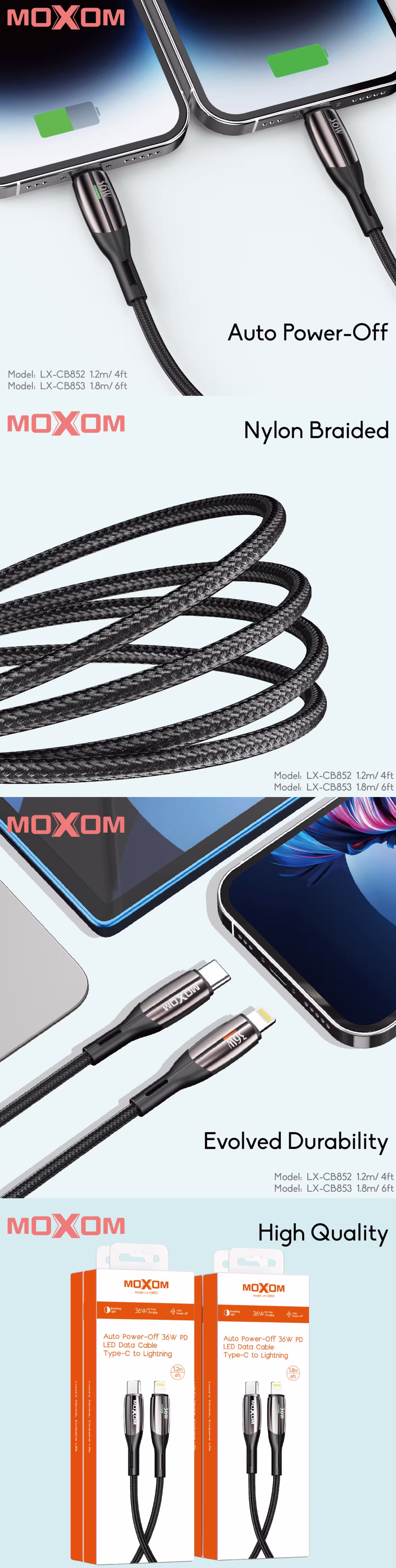 Moxom LX-CB853 36W Type-C to Apple Cable