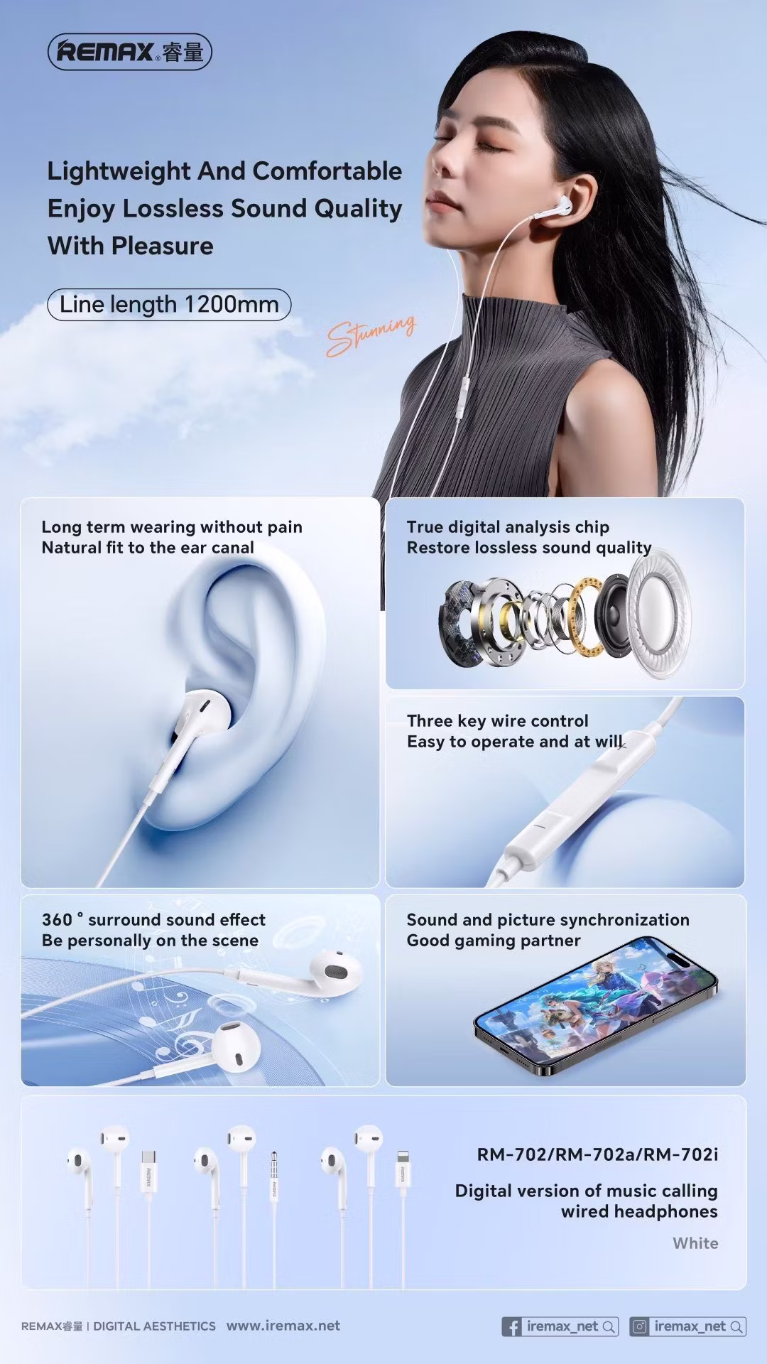 Remax RM-702 wired Earphones