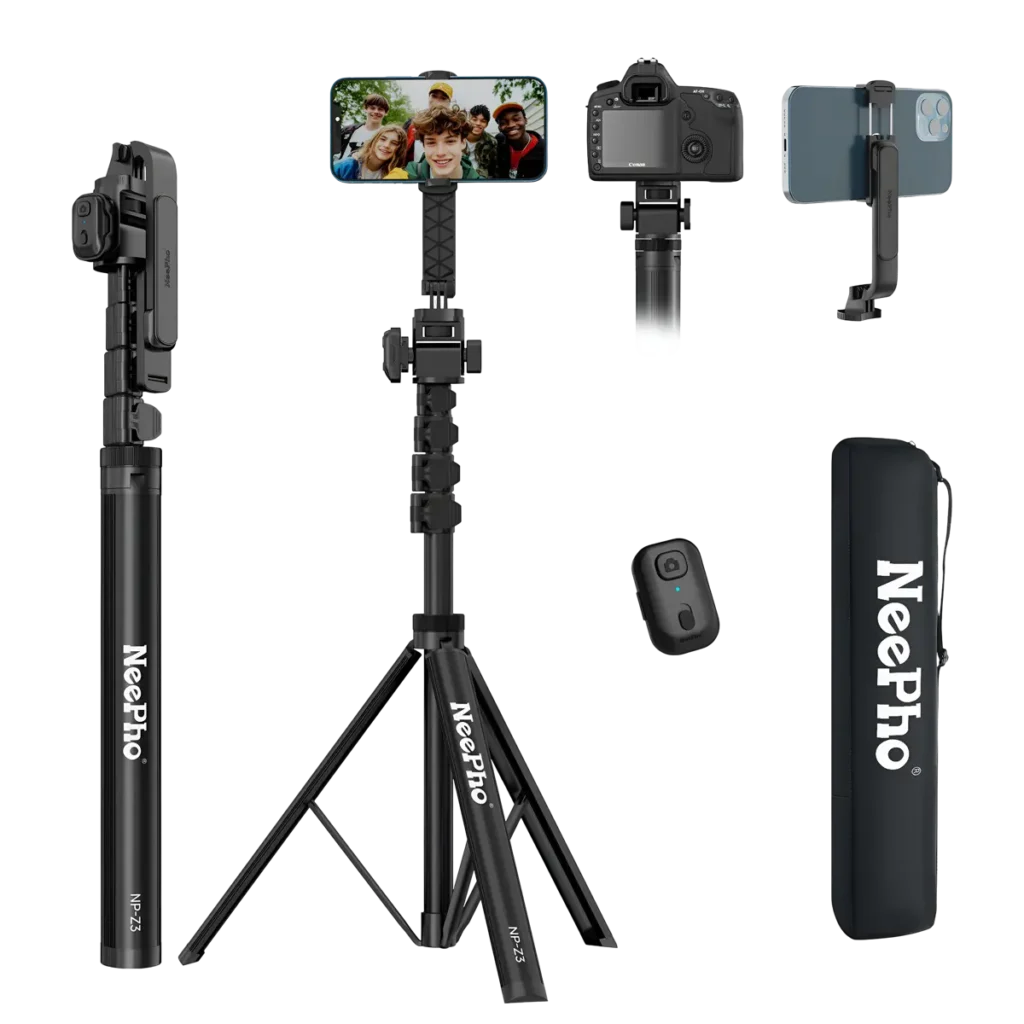 Neepho NP-Z3 Aluminum Alloy Selfie Stick + Foldable Tripod